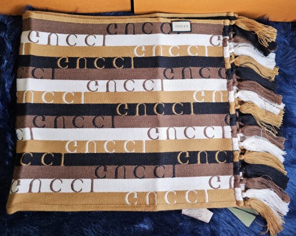 Logo Woods Stripe GG Scarf - Image 8