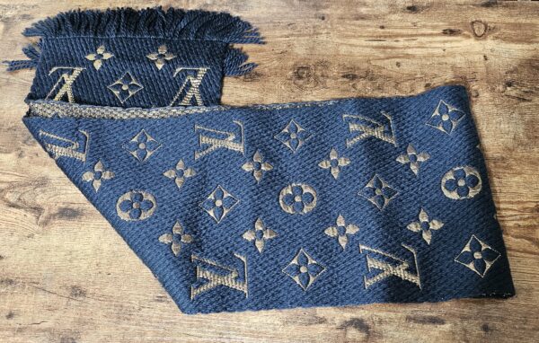 Shine Navy Logomania Scarf - Image 2