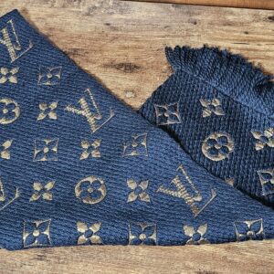 Shine Navy Logomania Scarf