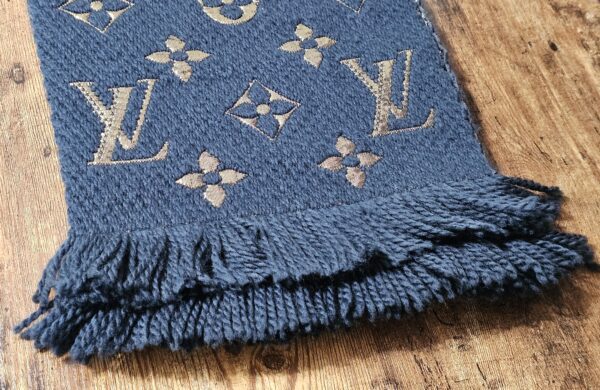 Shine Navy Logomania Scarf - Image 5