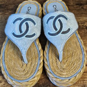Terry Cloth Raffia CC Sandals