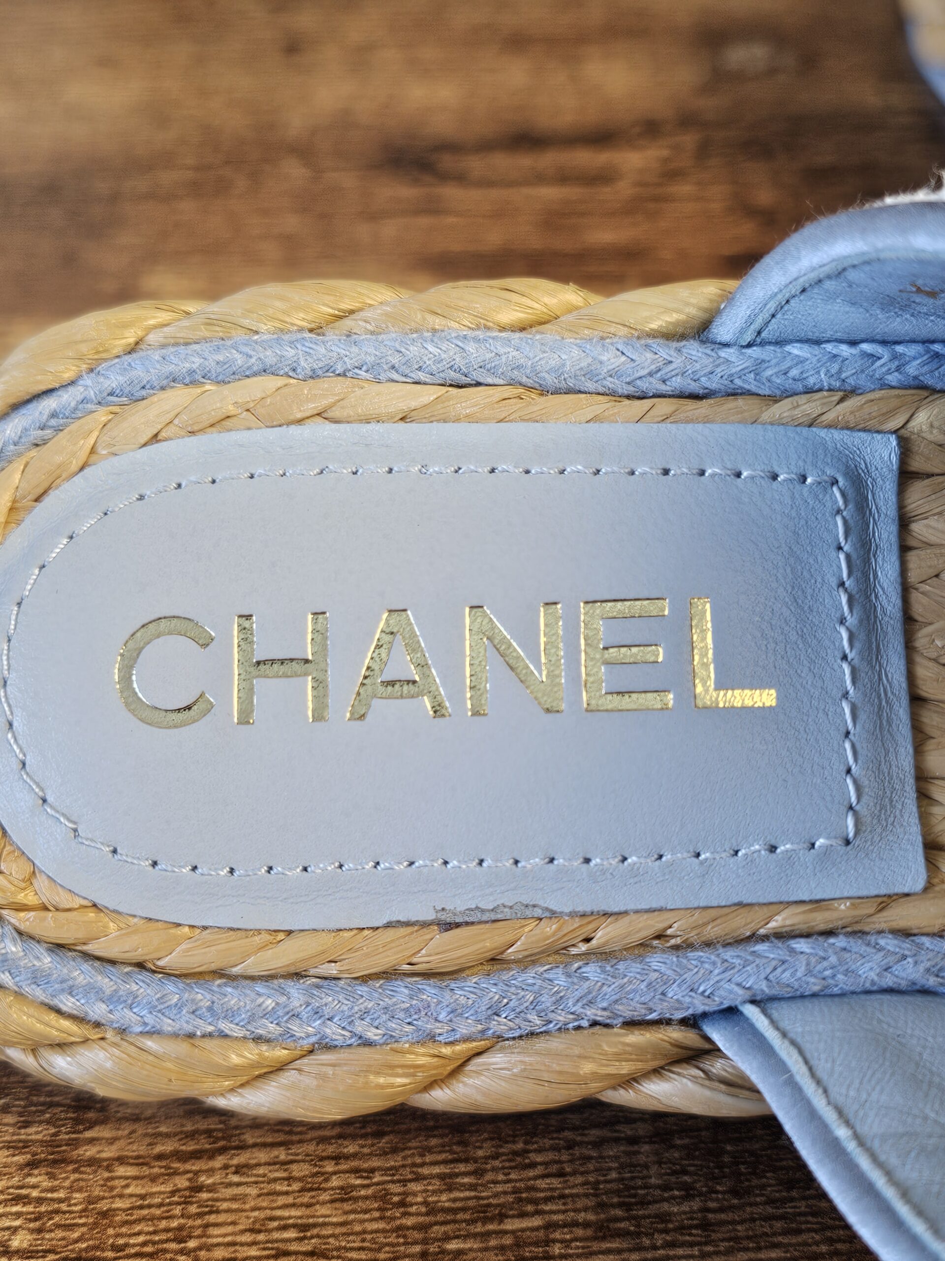 Terry Cloth Raffia CC Sandals - Image 9