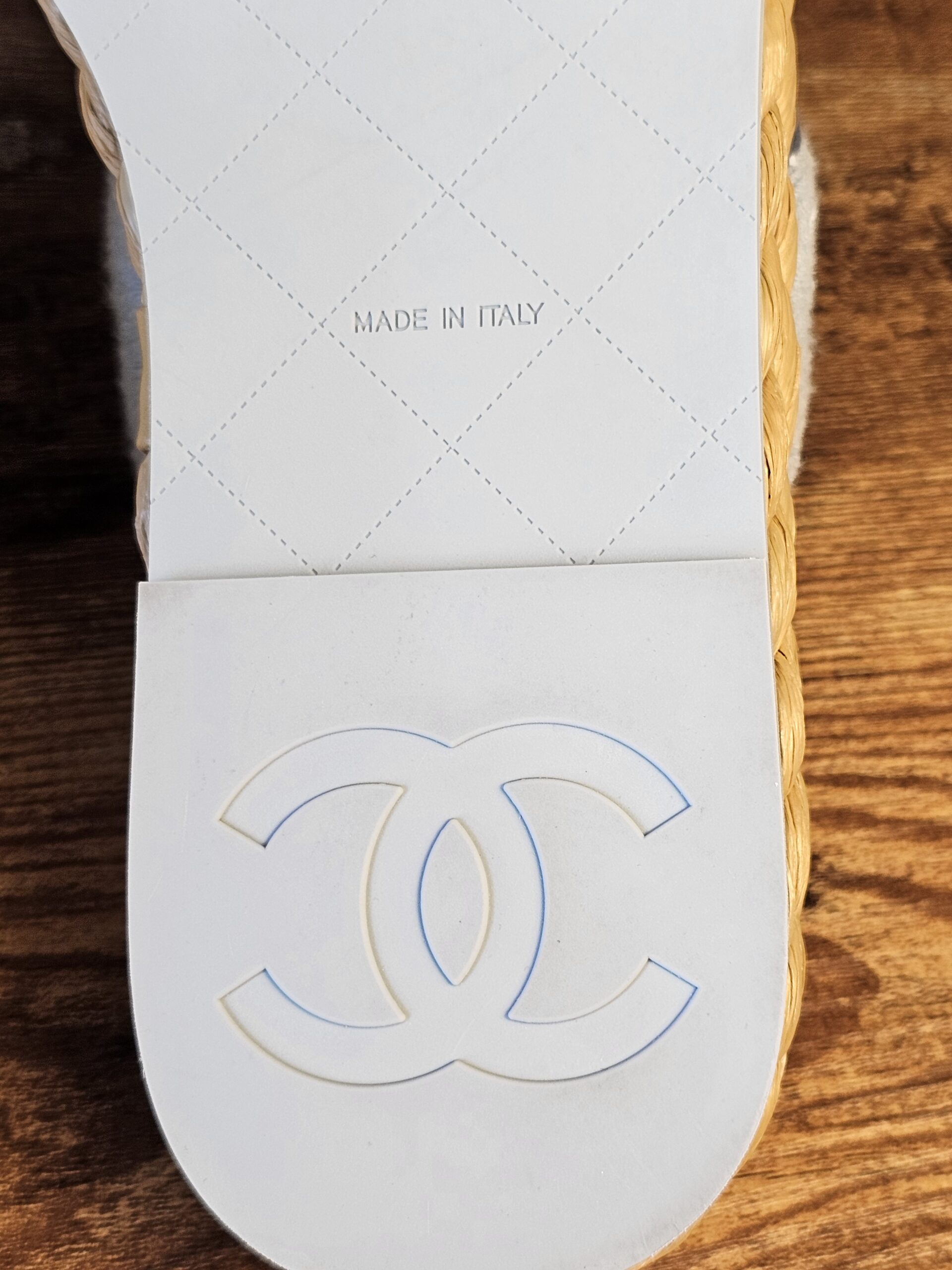 Terry Cloth Raffia CC Sandals - Image 12