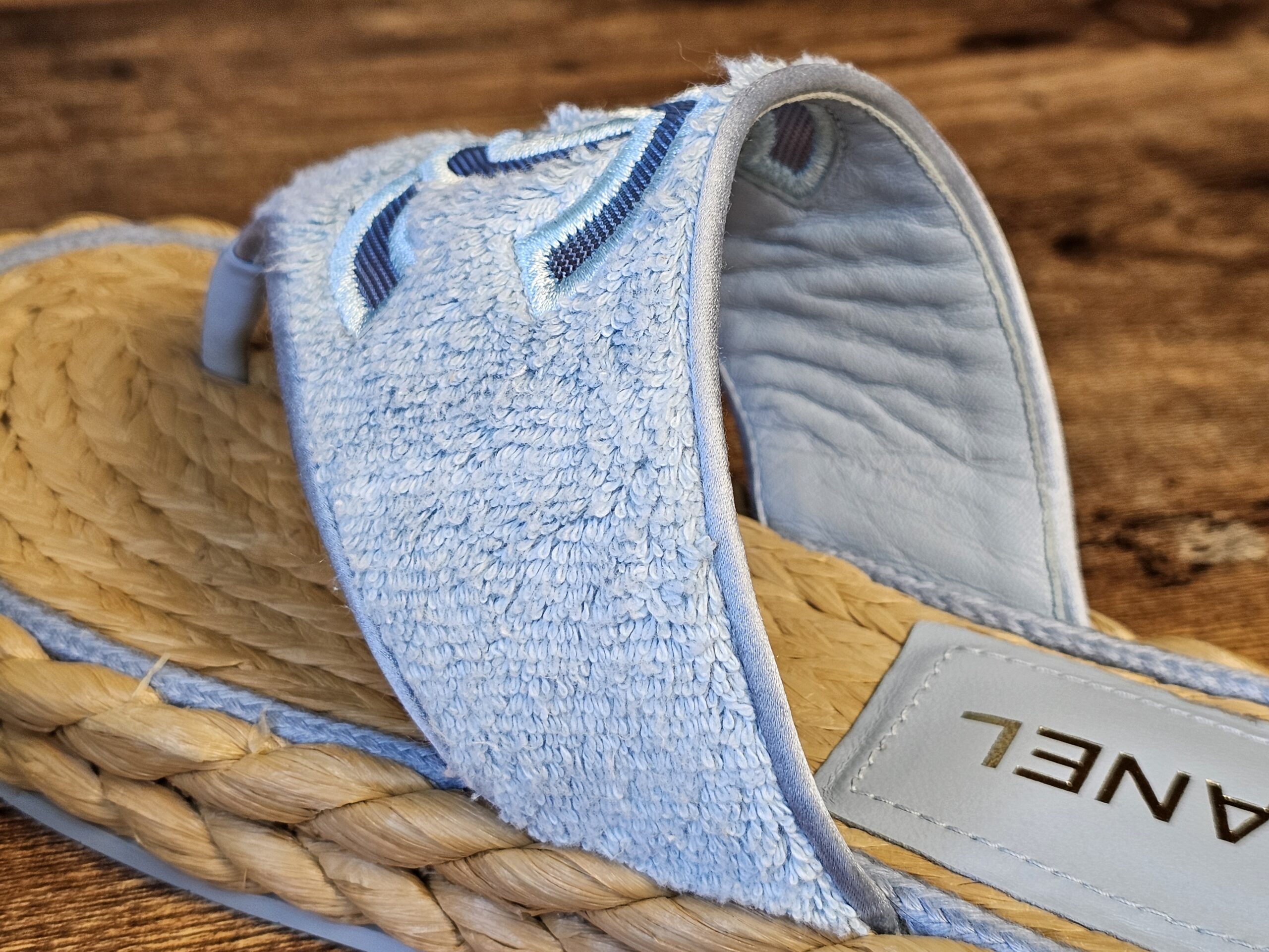 Terry Cloth Raffia CC Sandals - Image 15