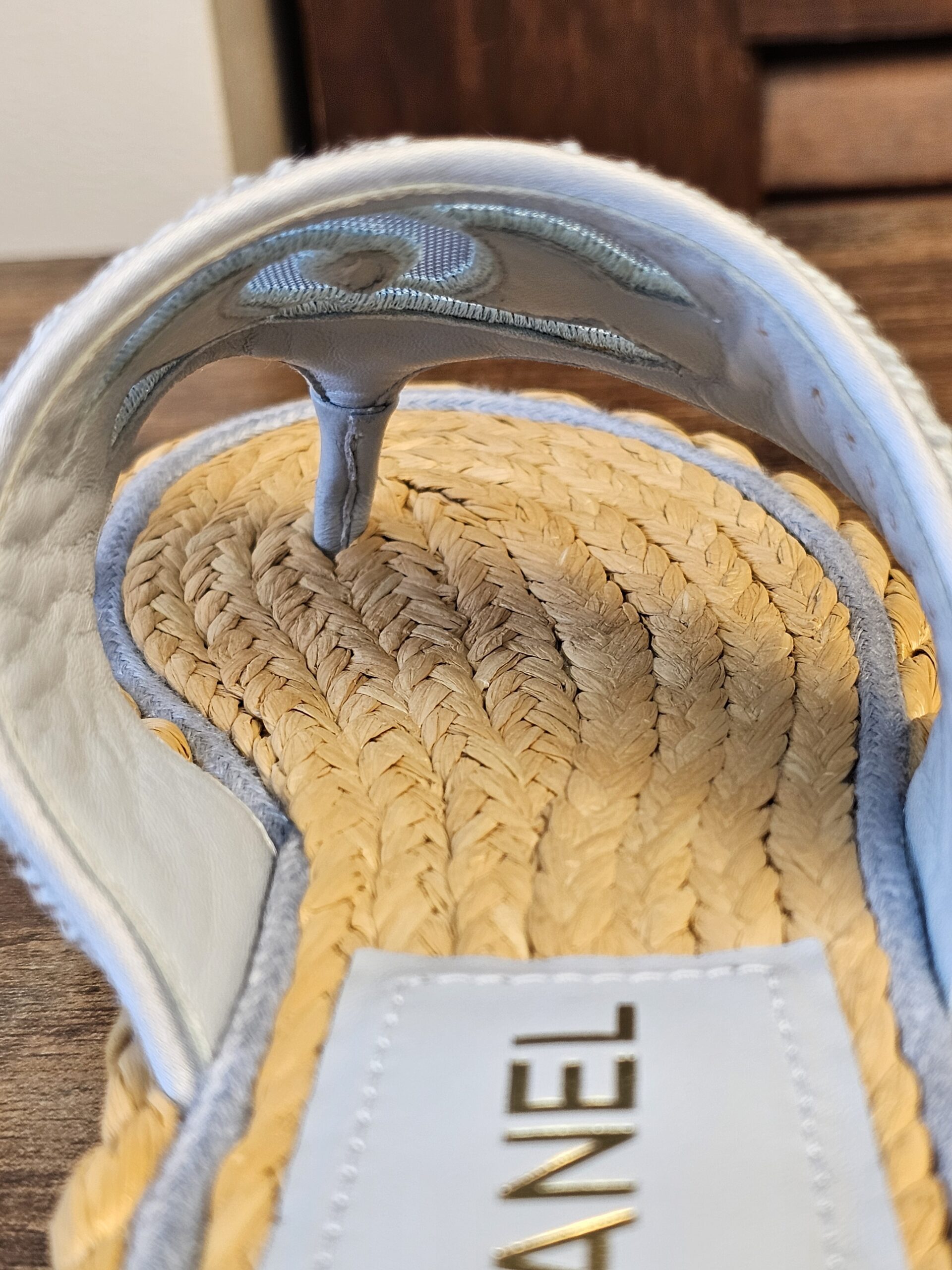 Terry Cloth Raffia CC Sandals - Image 16