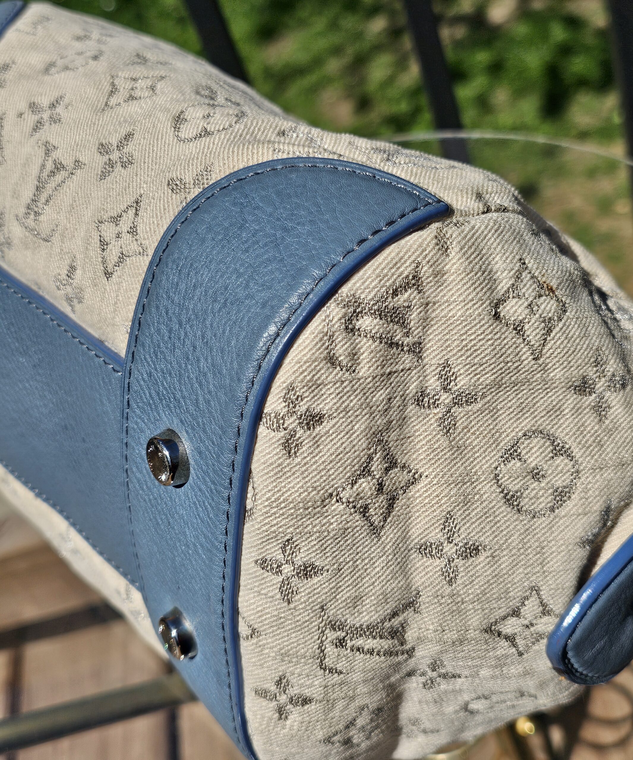 Demim Pochette Round Bag - Image 12