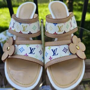 Alternative view of White Multicolor Slide Sandals