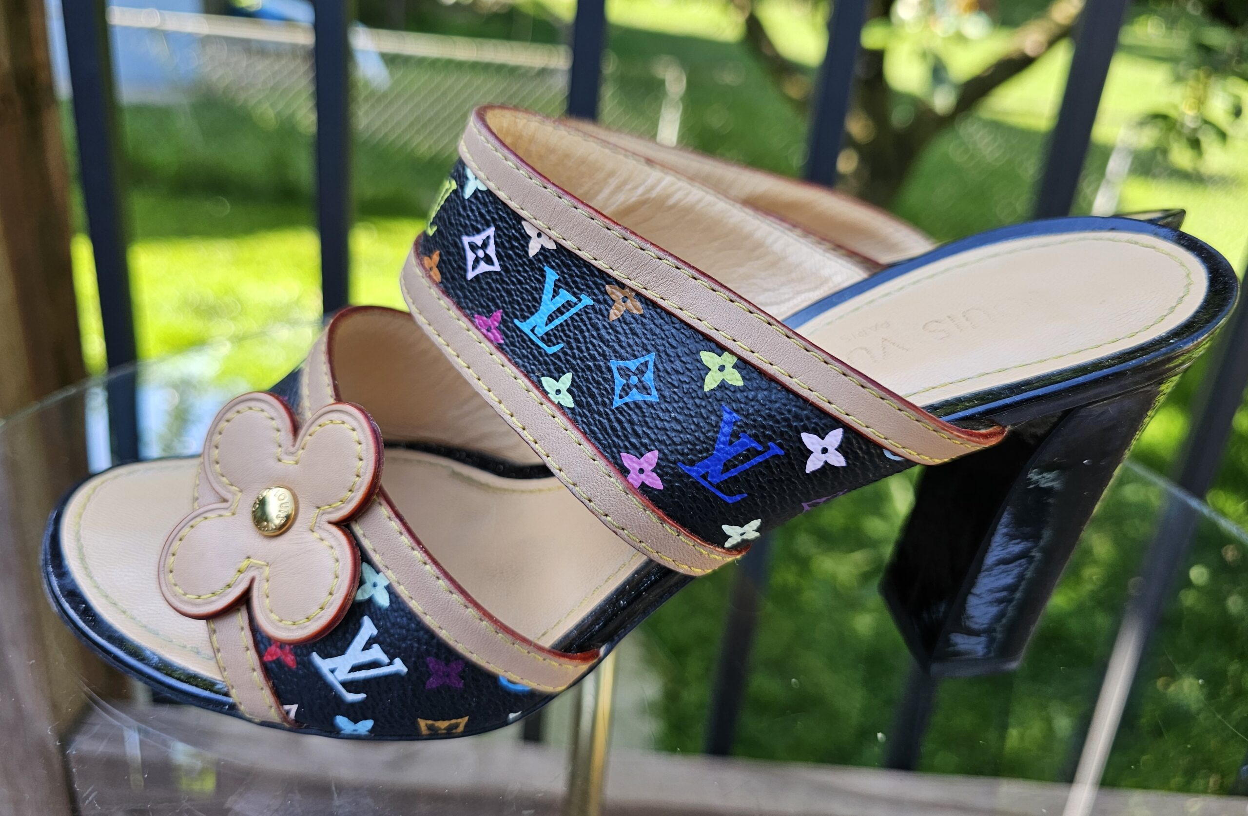 Black Multicolor Slide Sandals - Image 5