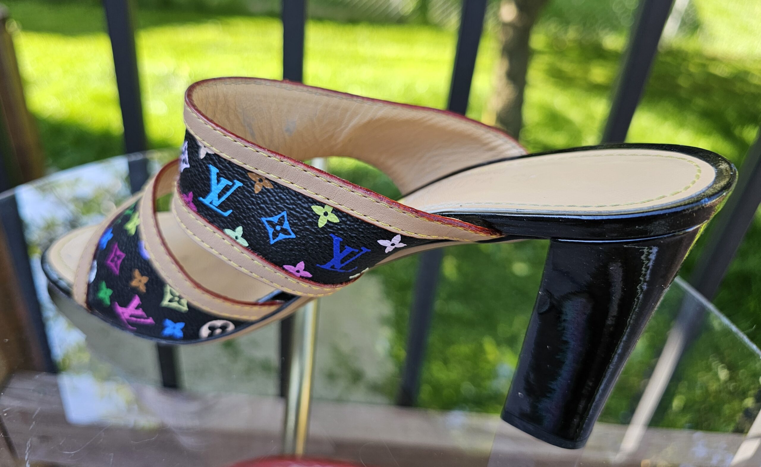 Black Multicolor Slide Sandals - Image 6