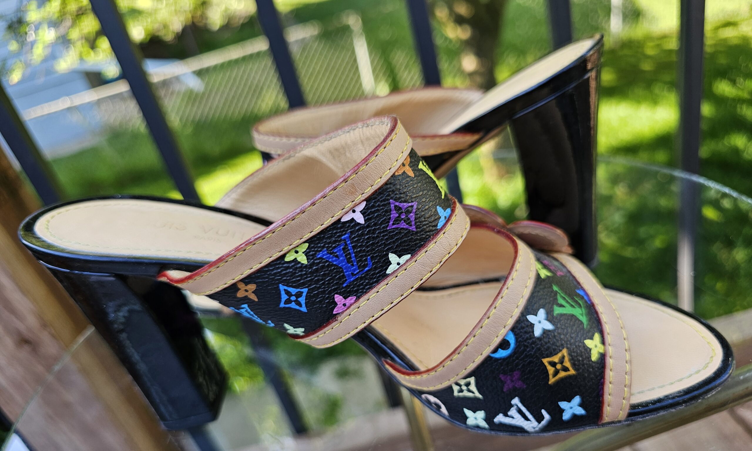 Black Multicolor Slide Sandals - Image 7