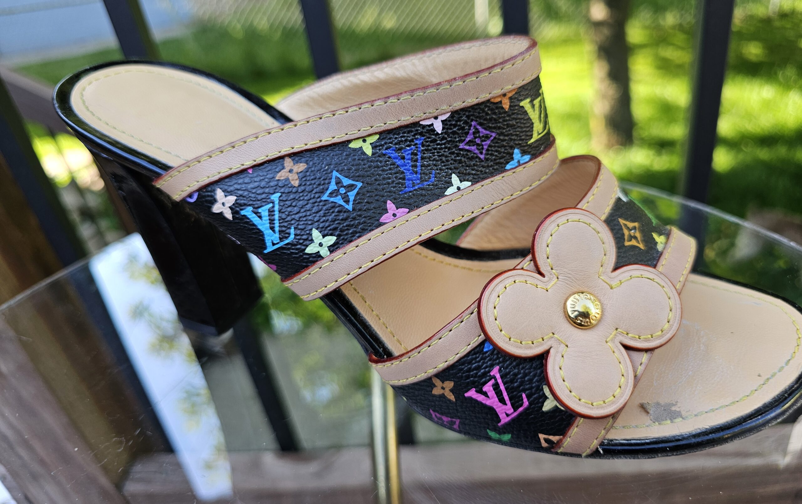 Black Multicolor Slide Sandals - Image 8