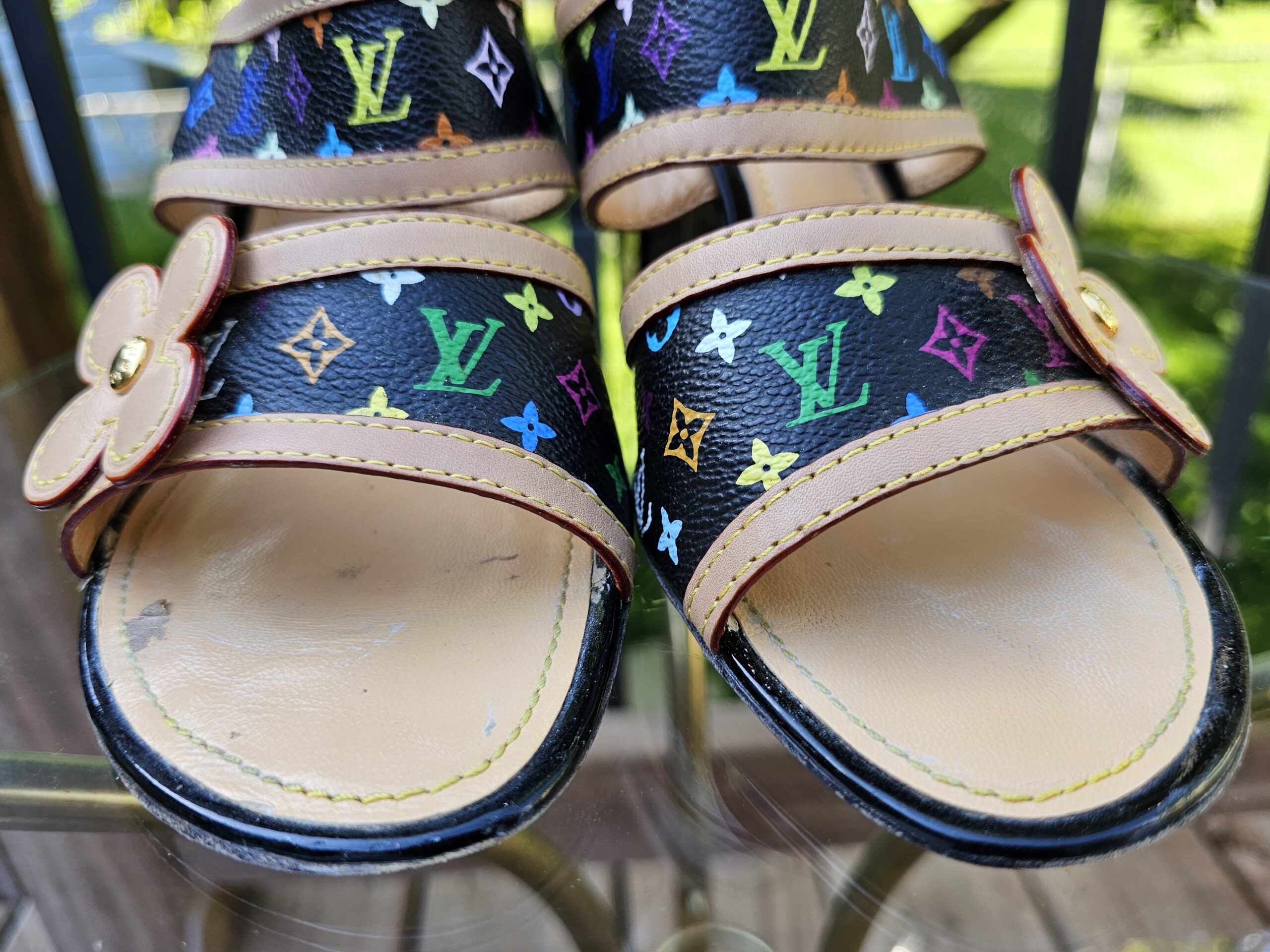 Black Multicolor Slide Sandals - Image 9