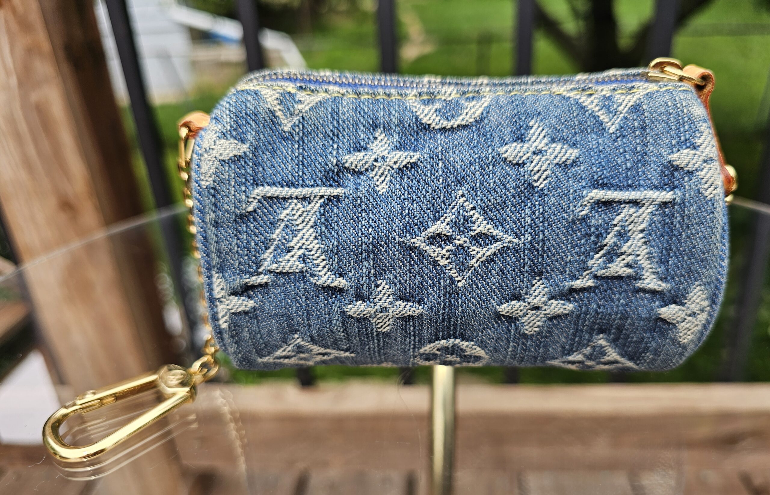 Denim Mini Speedy Pochette Cles