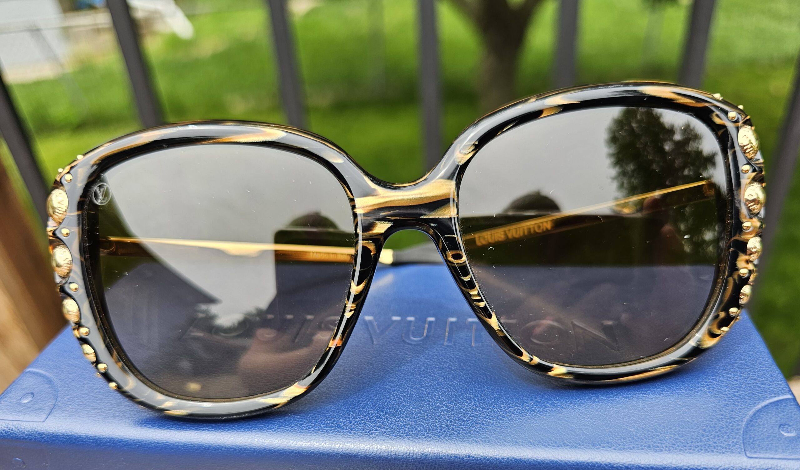 Tortoise Shell Acetate Studded Sunglasses