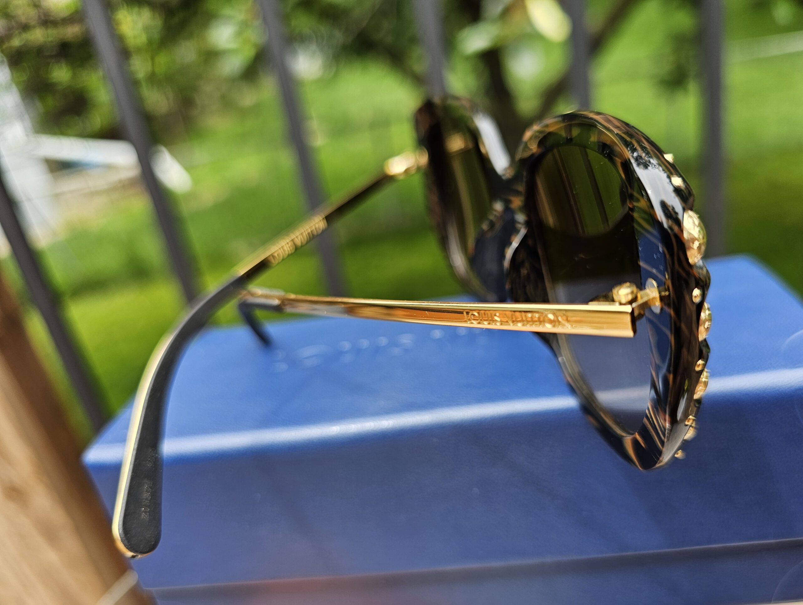 Tortoise Shell Acetate Studded Sunglasses - Image 3