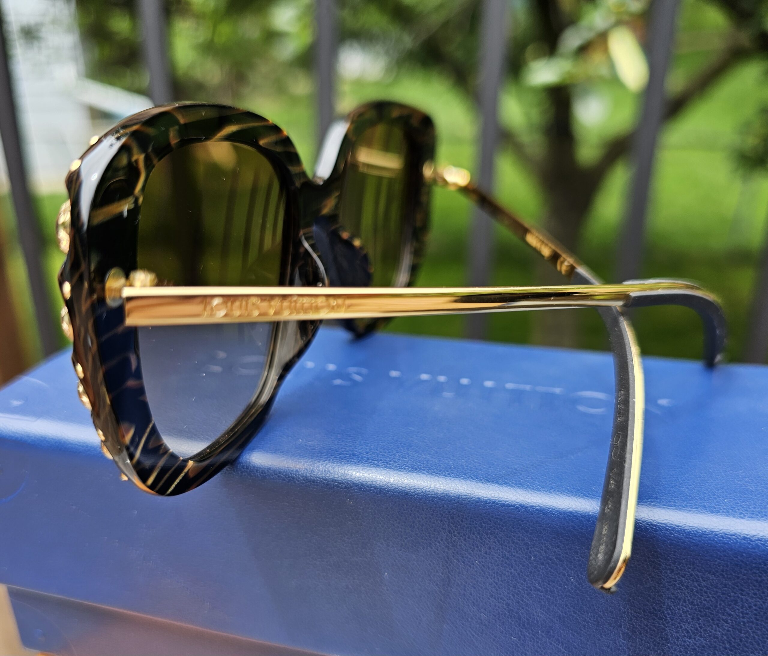 Tortoise Shell Acetate Studded Sunglasses - Image 4