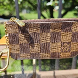 Damier ebene key pouch