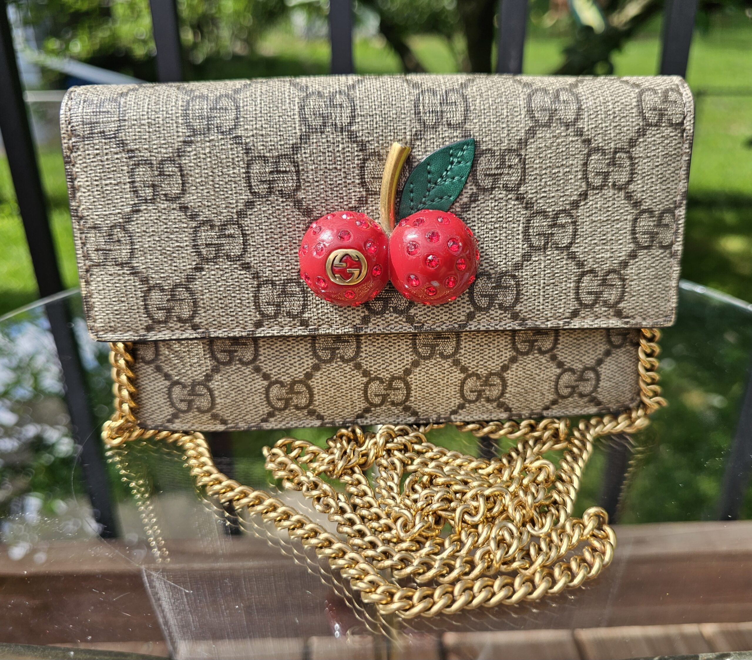 GG Supreme Mini Cherry Chain Bag