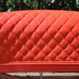 Orange Fluo Quilted Patent Leather Medium Boy - Image 4