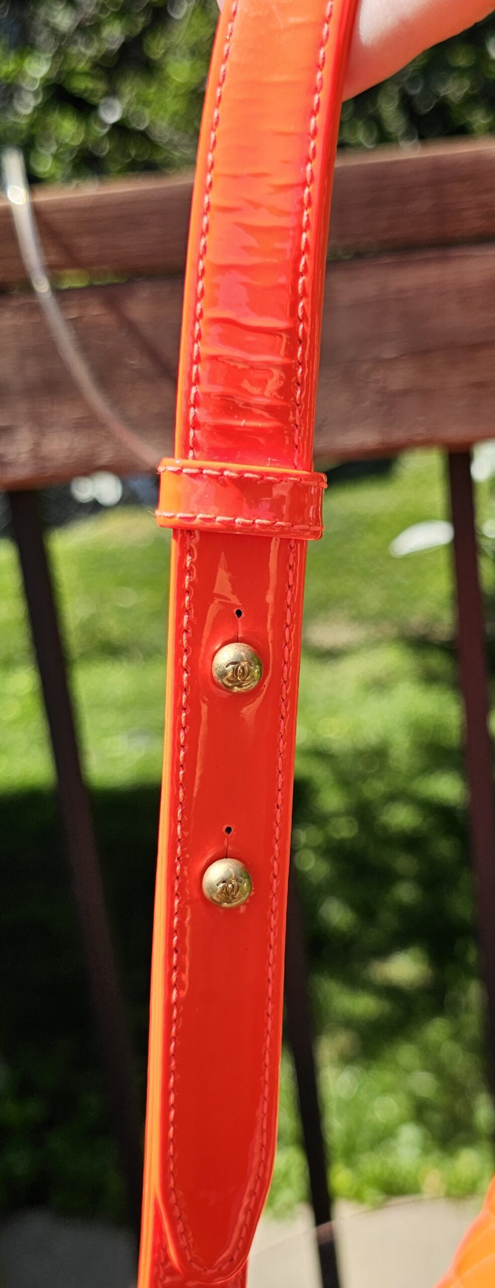 Orange Fluo Quilted Patent Leather Medium Boy - Image 16