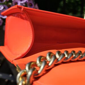 Orange Fluo Quilted Patent Leather Medium Boy - Image 18