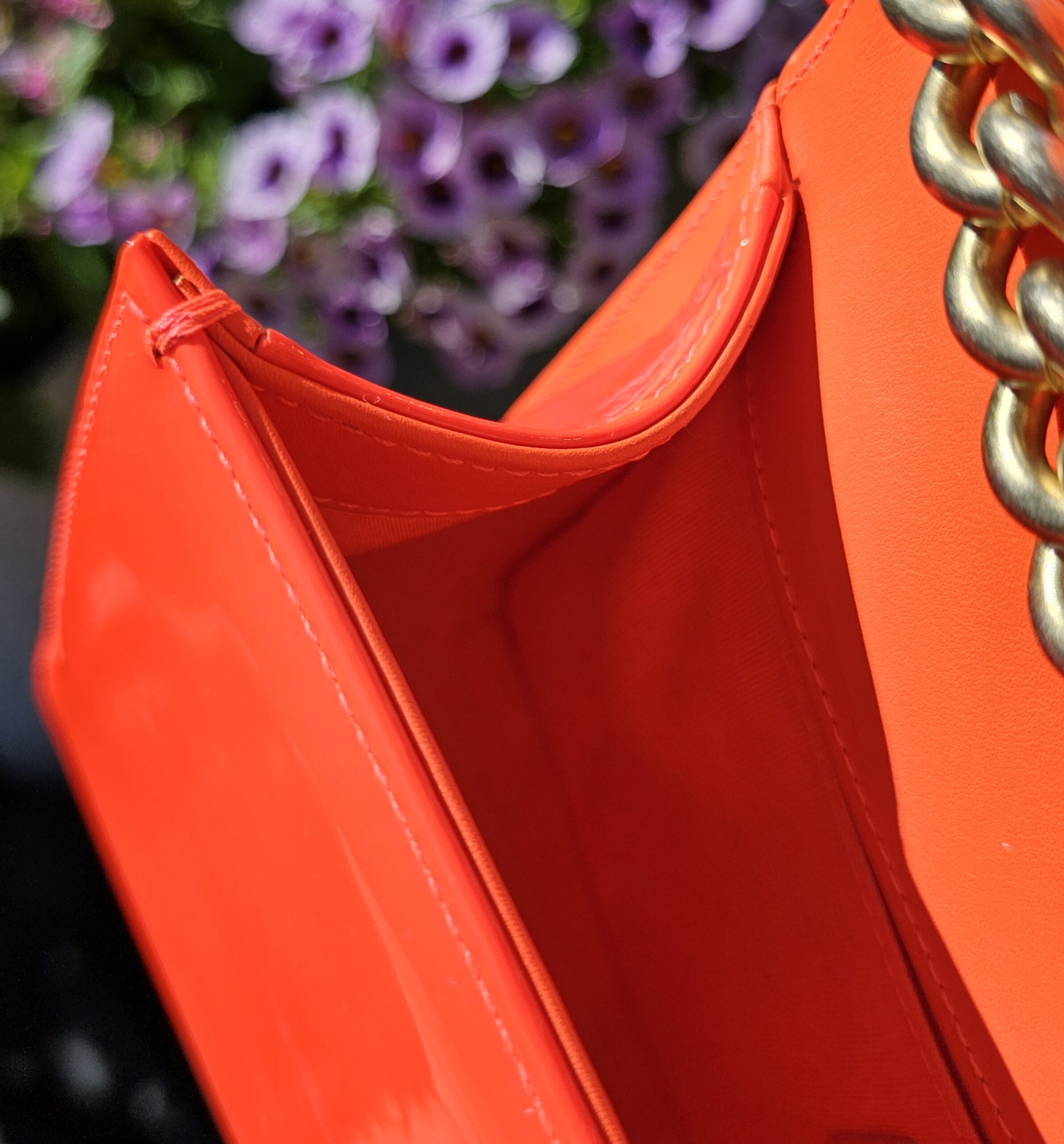 Orange Fluo Quilted Patent Leather Medium Boy - Image 19