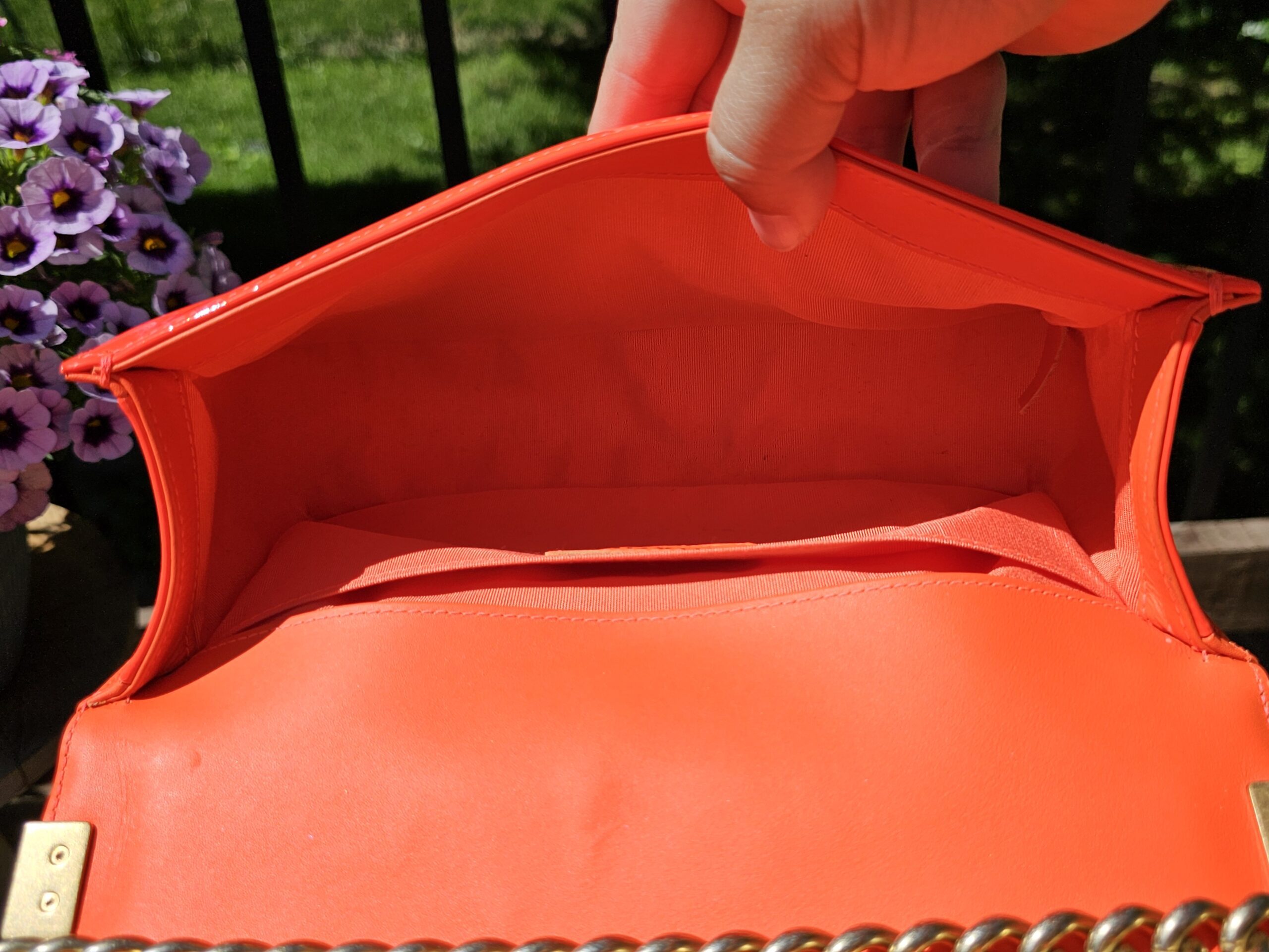 Orange Fluo Quilted Patent Leather Medium Boy - Image 20