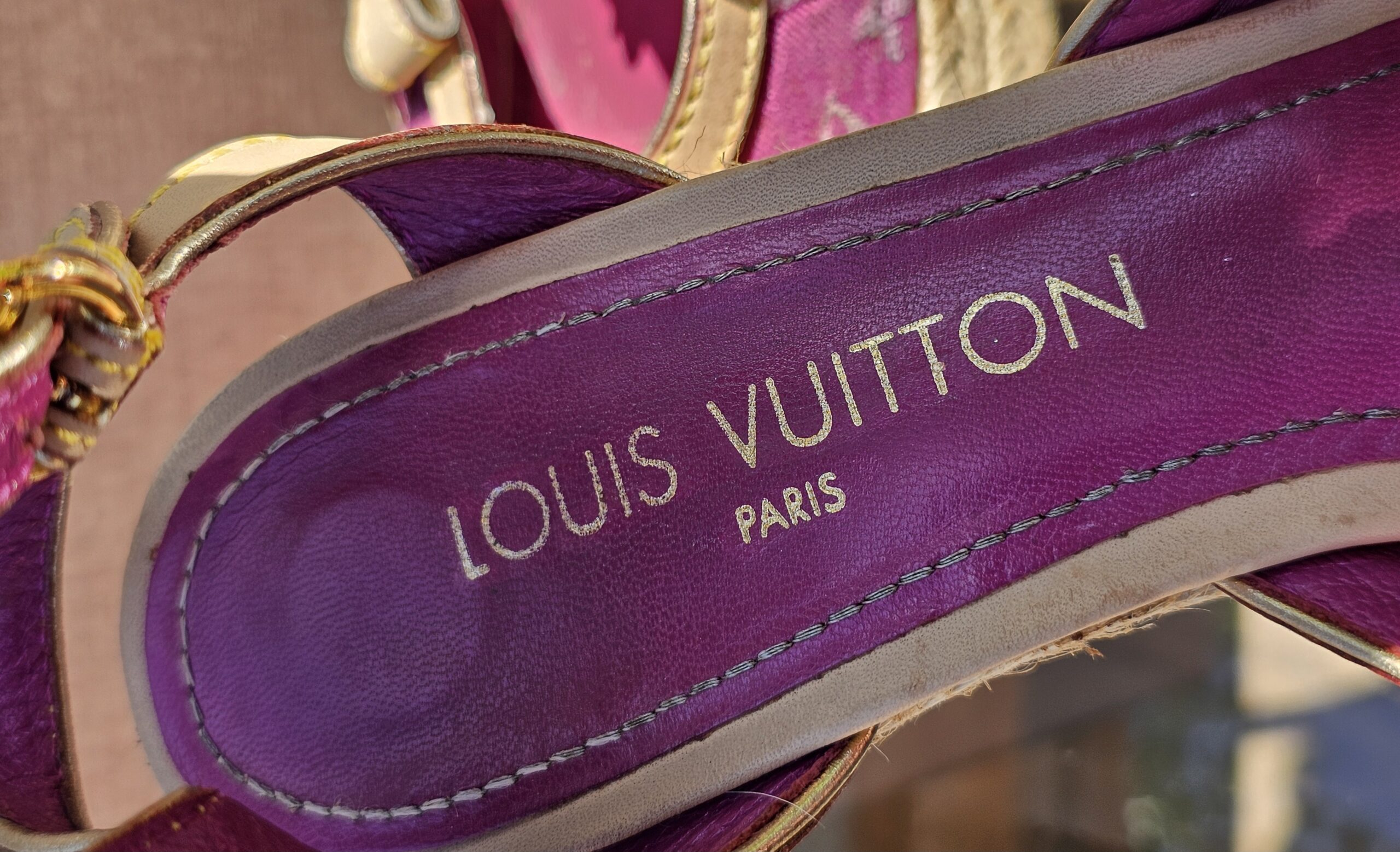 Denim Espadrille Wedges Fuschia - Image 8