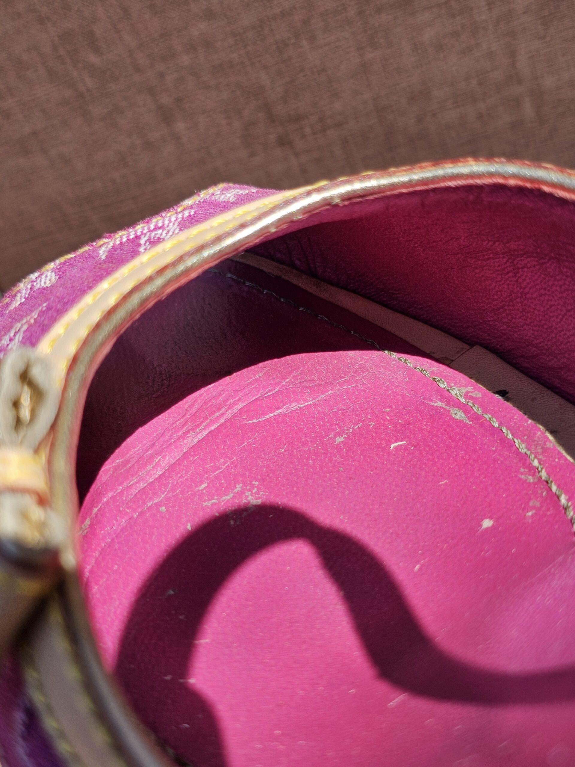 Denim Espadrille Wedges Fuschia - Image 9