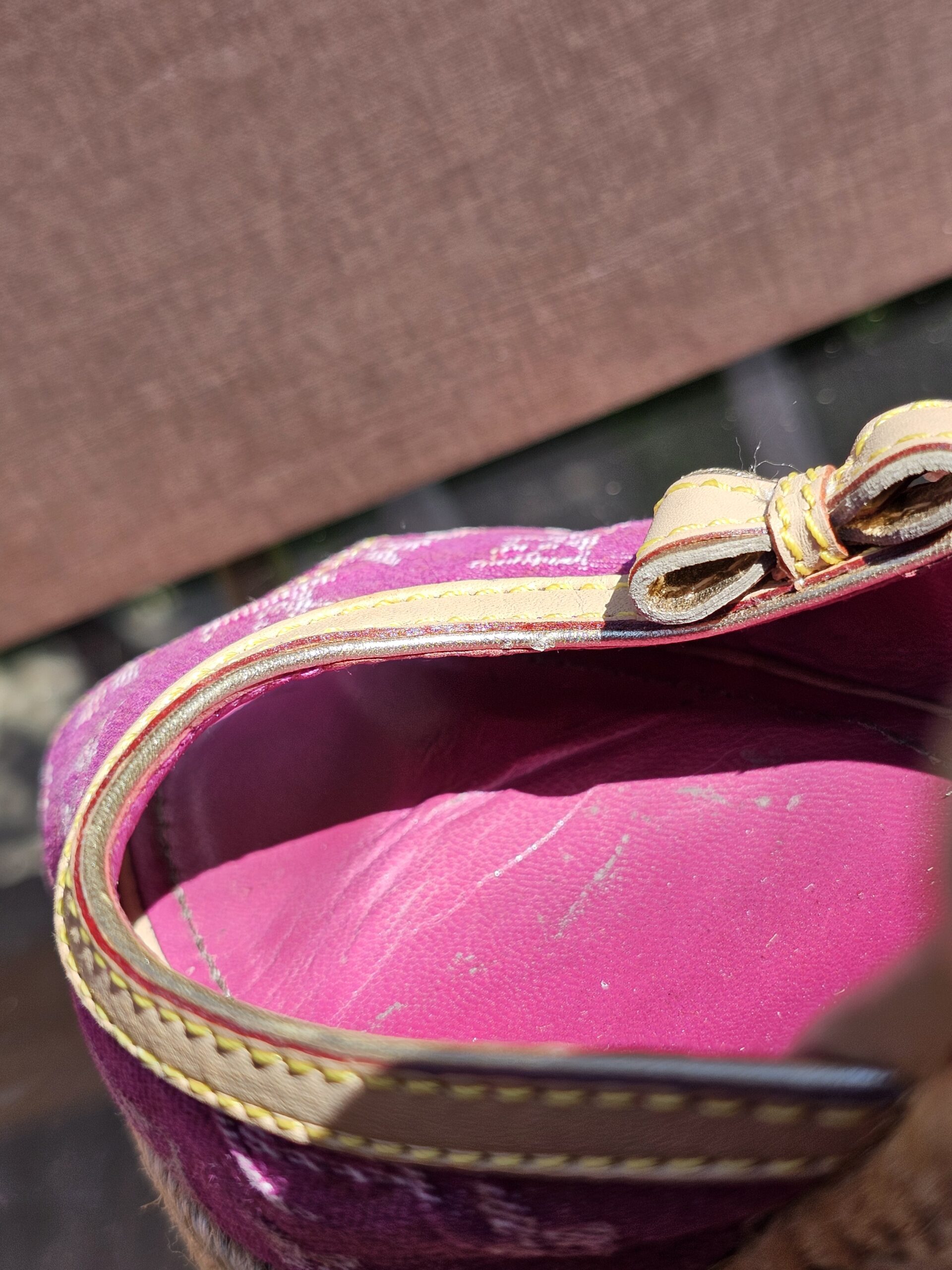 Denim Espadrille Wedges Fuschia - Image 10