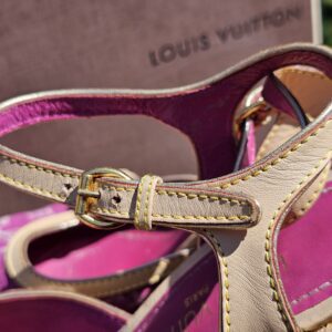 Denim Espadrille Wedges Fuschia - Image 11