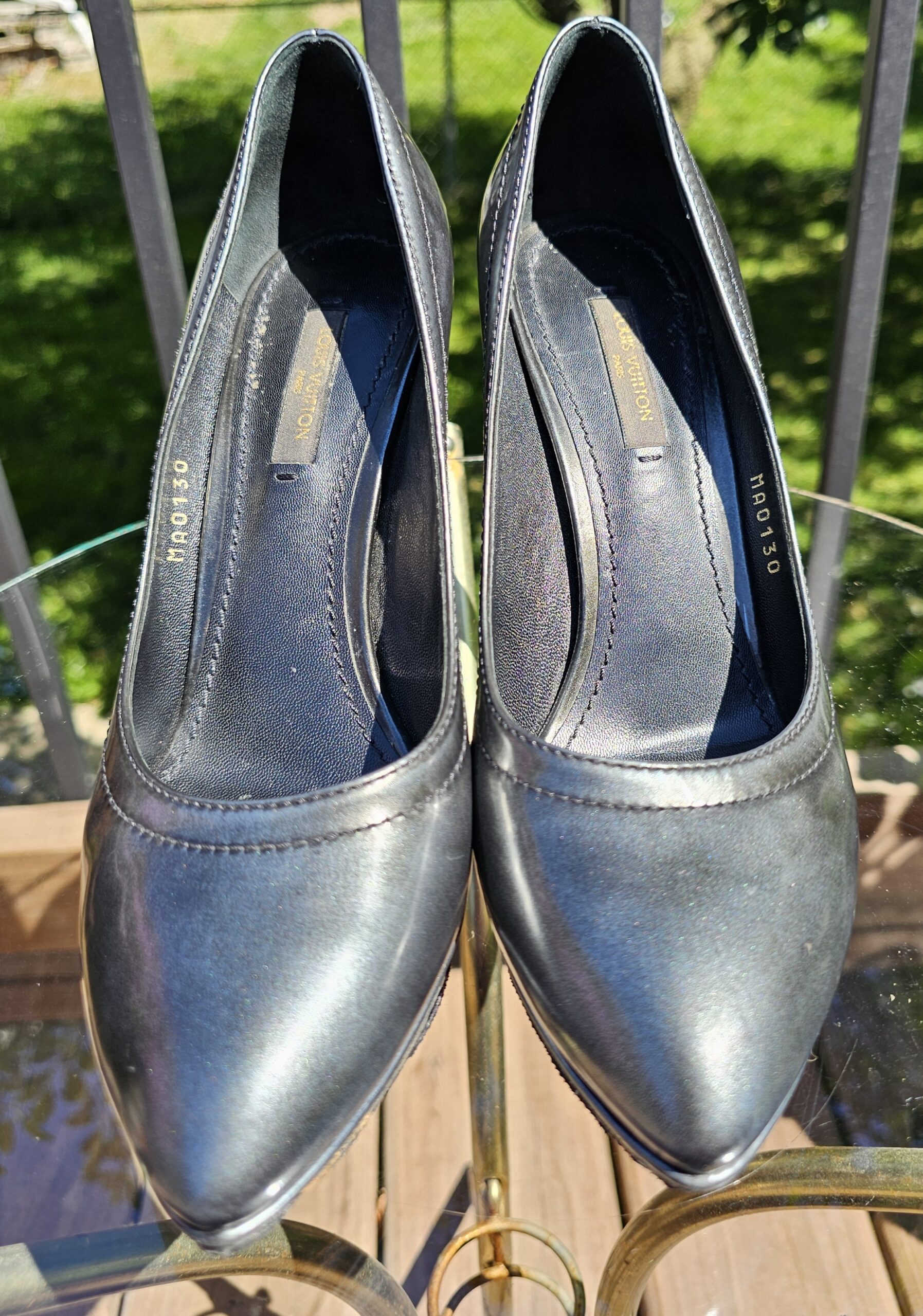 Leather Metallic Pumps - Image 3