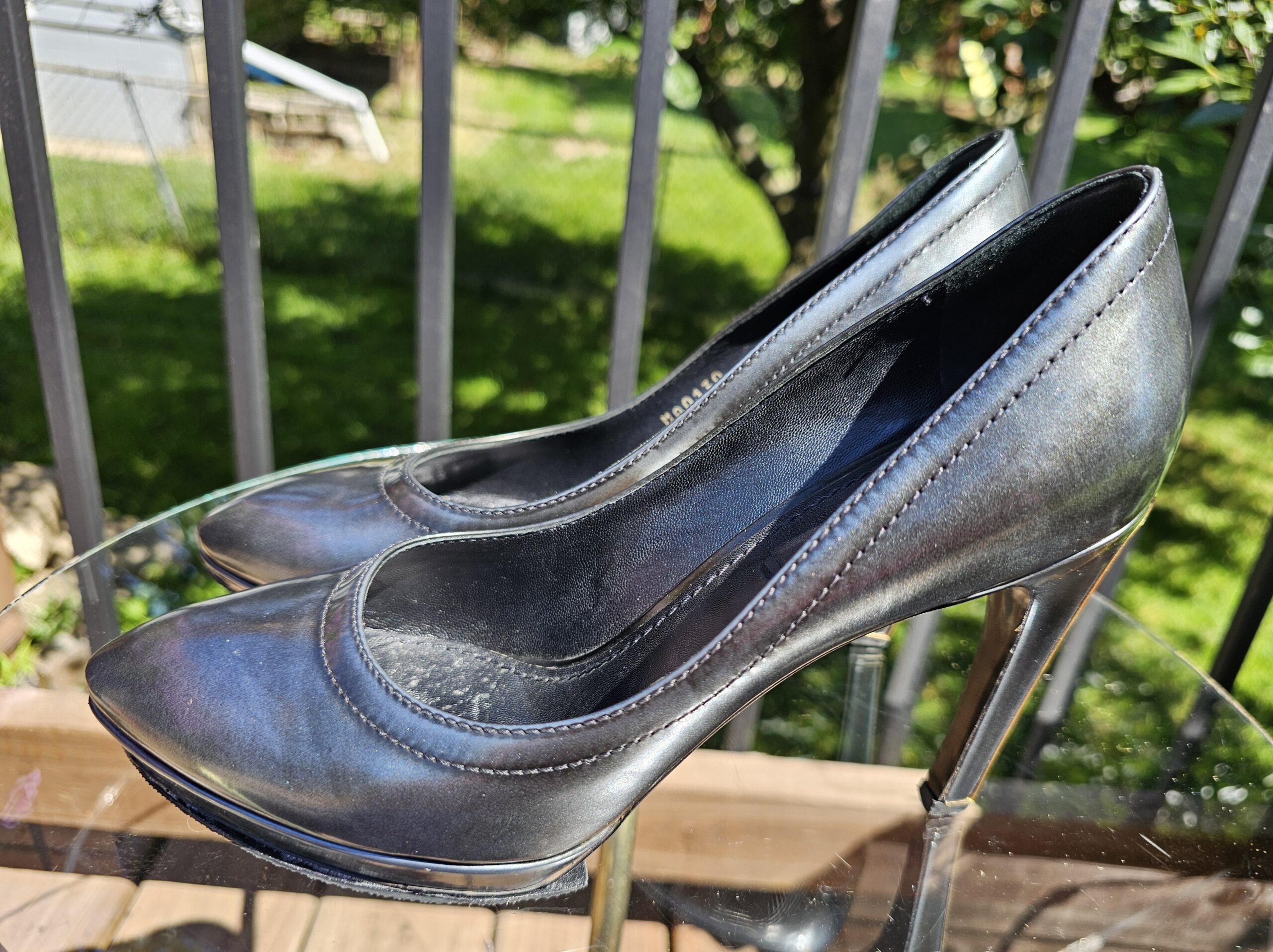 Leather Metallic Pumps - Image 5