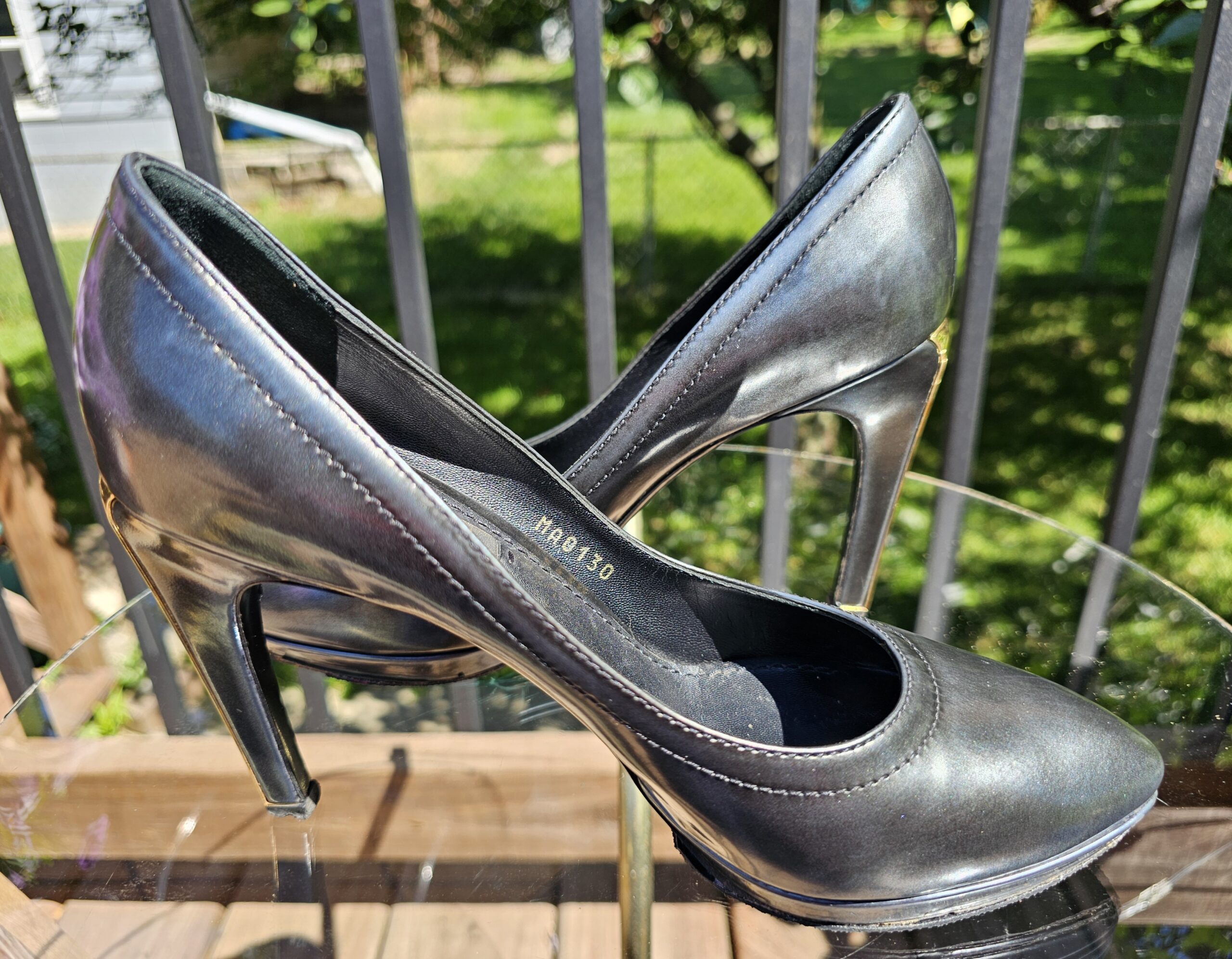 Leather Metallic Pumps - Image 6