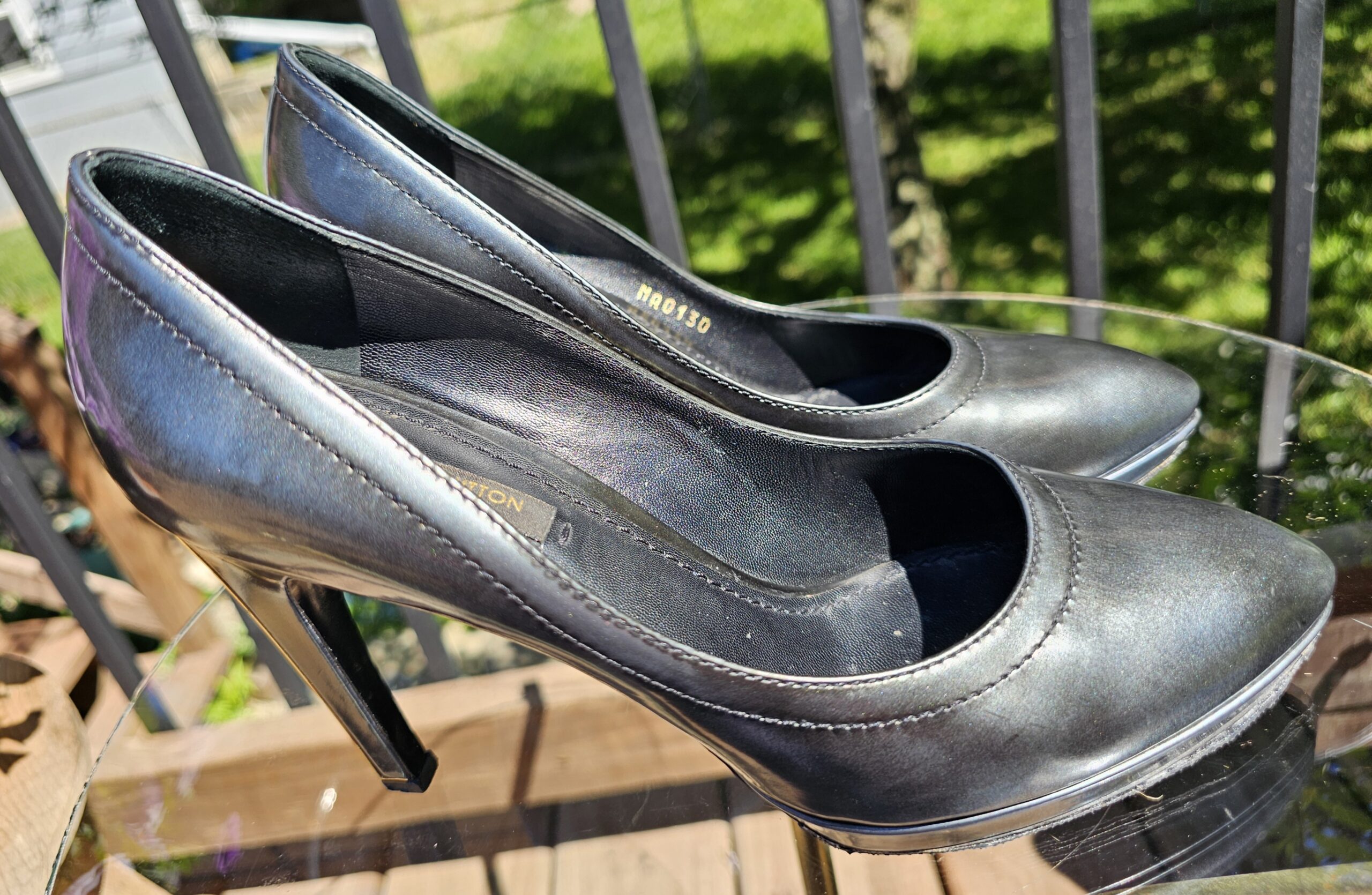 Leather Metallic Pumps - Image 8