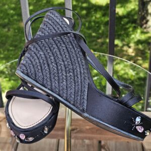 Crystal Embellished Platform Espadrille Sandals - Image 3