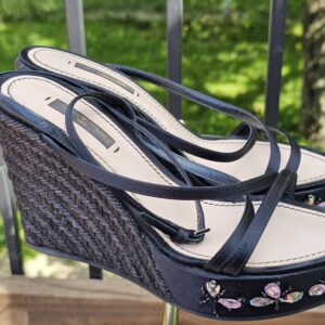 Crystal Embellished Platform Espadrille Sandals - Image 5
