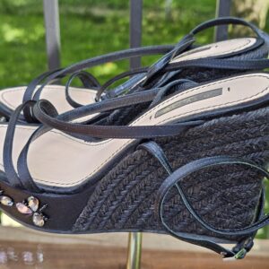 Crystal Embellished Platform Espadrille Sandals - Image 8