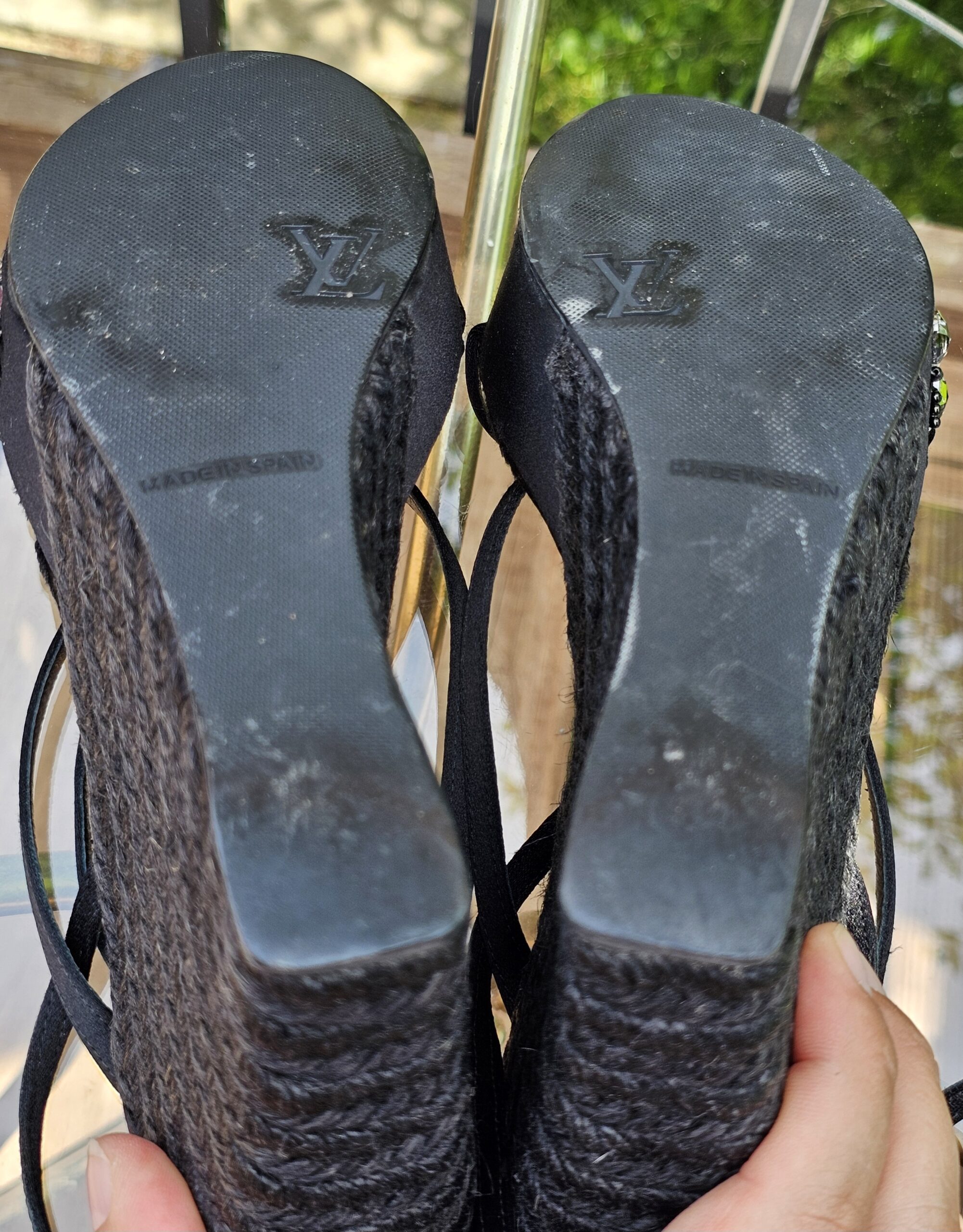 Crystal Embellished Platform Espadrille Sandals - Image 12