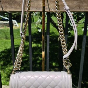 Chanel Boy Bag Medium Purple Patent - Image 3