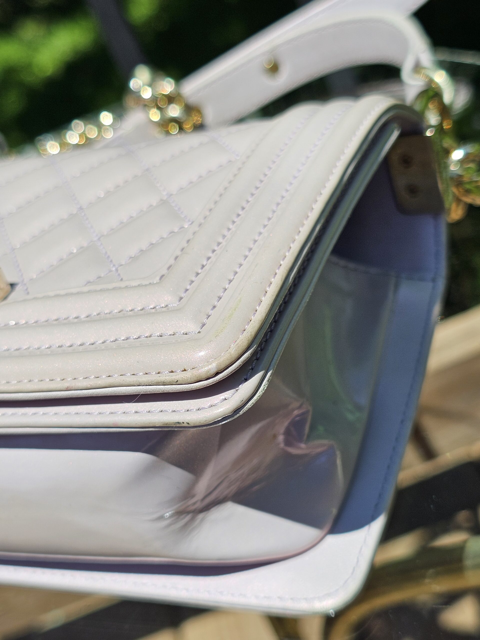 Chanel Boy Bag Medium Purple Patent - Image 8