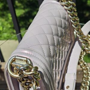 Chanel Boy Bag Medium Purple Patent - Image 11
