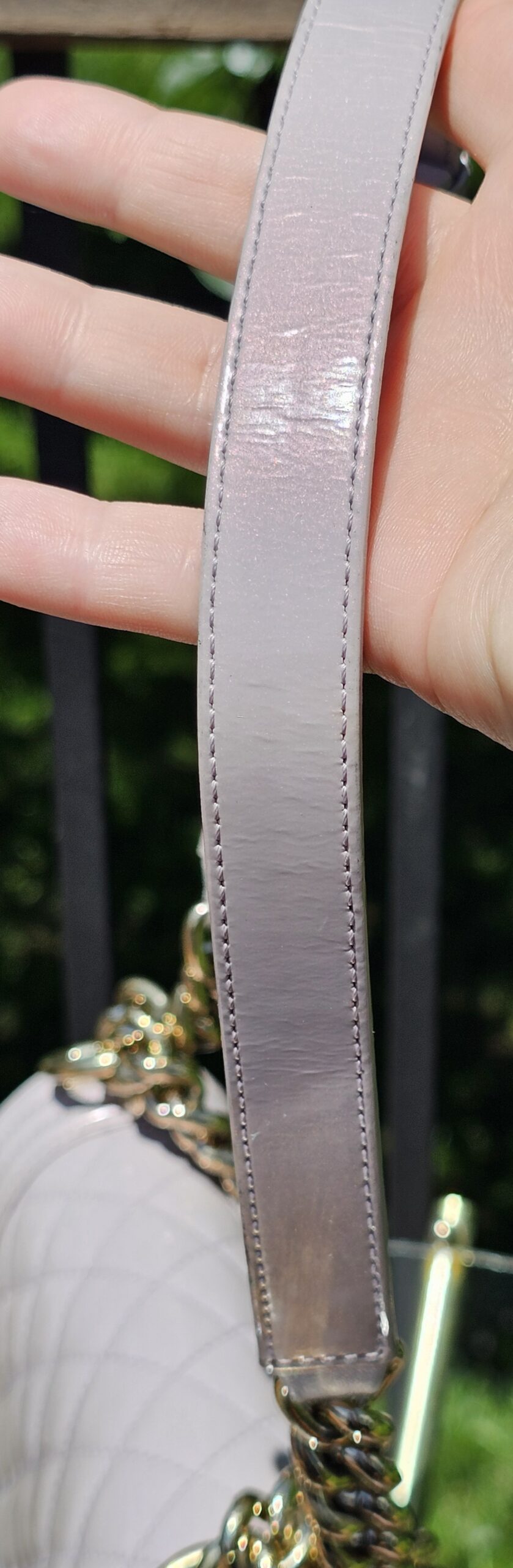 Chanel Boy Bag Medium Purple Patent - Image 12