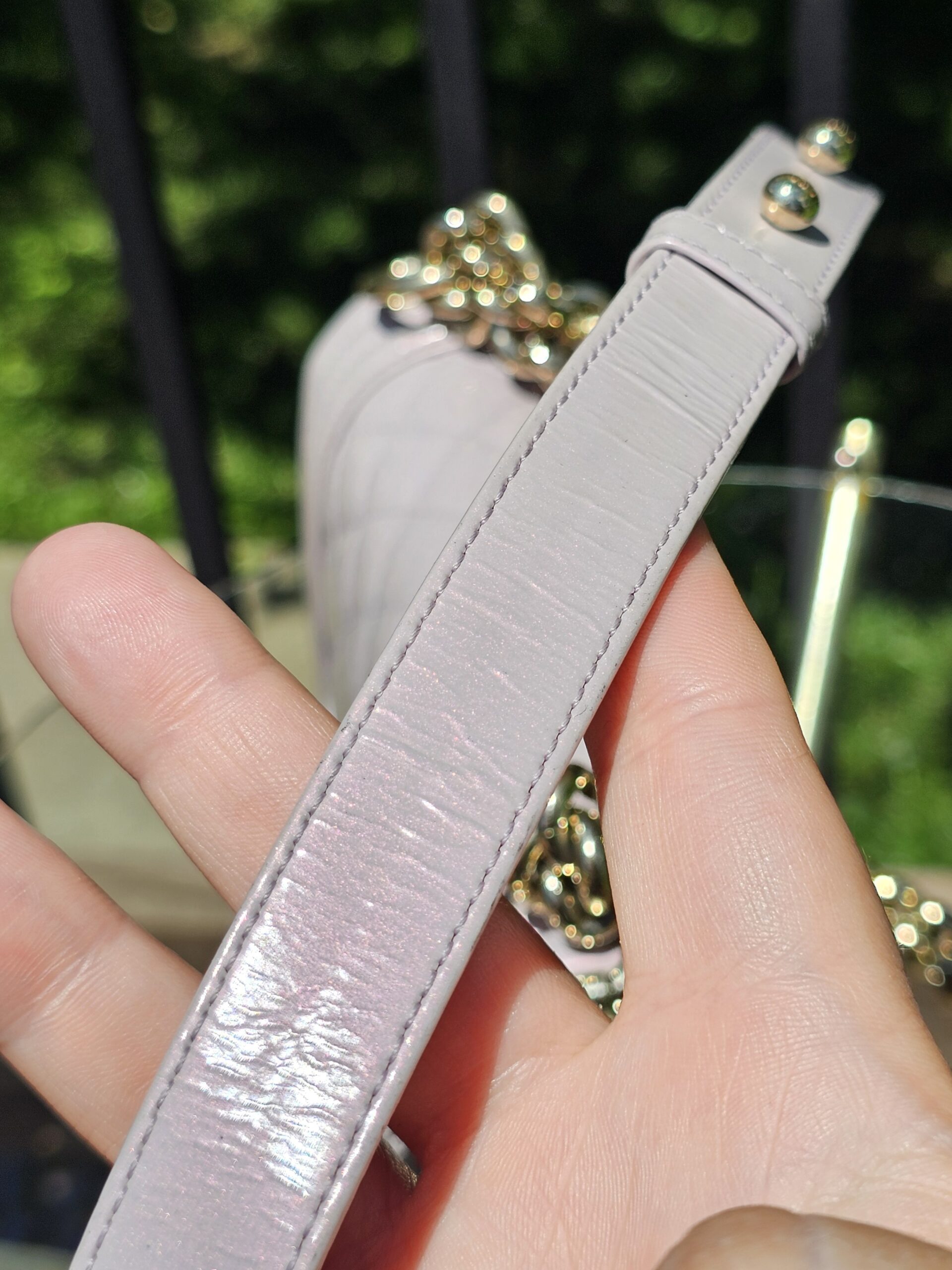 Chanel Boy Bag Medium Purple Patent - Image 13