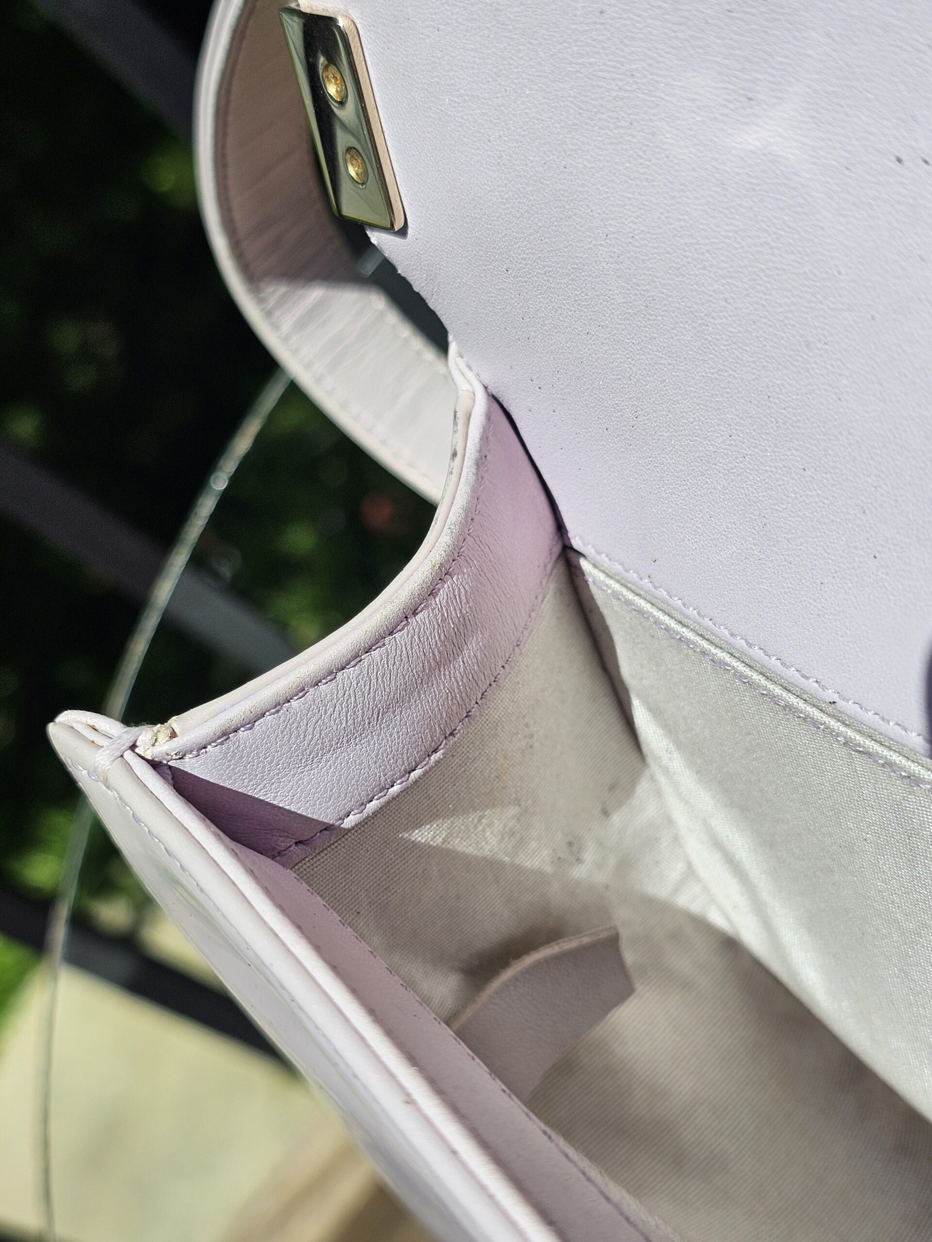 Chanel Boy Bag Medium Purple Patent - Image 16