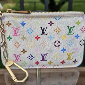 White Multicolor Key Pouch