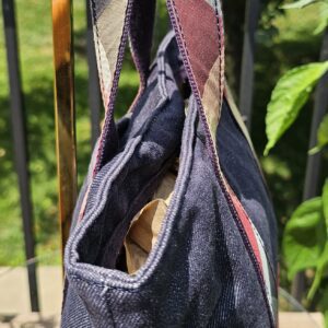 Small nova check denim tote - Image 5