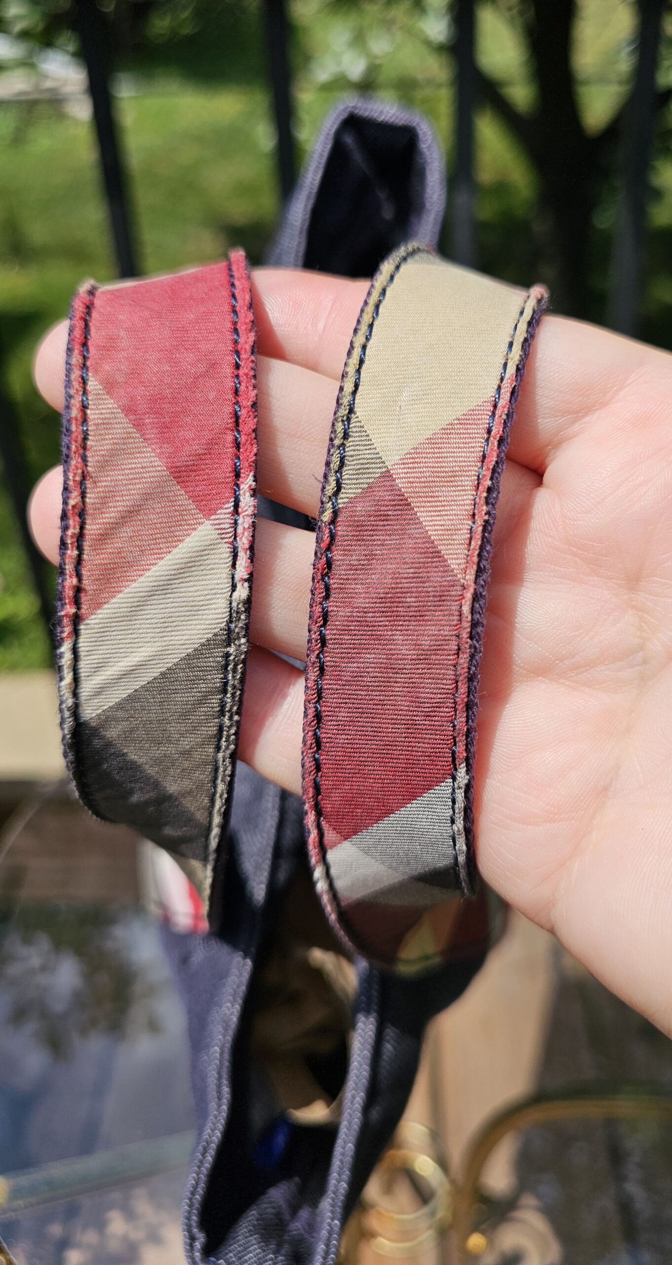 Small nova check denim tote - Image 6