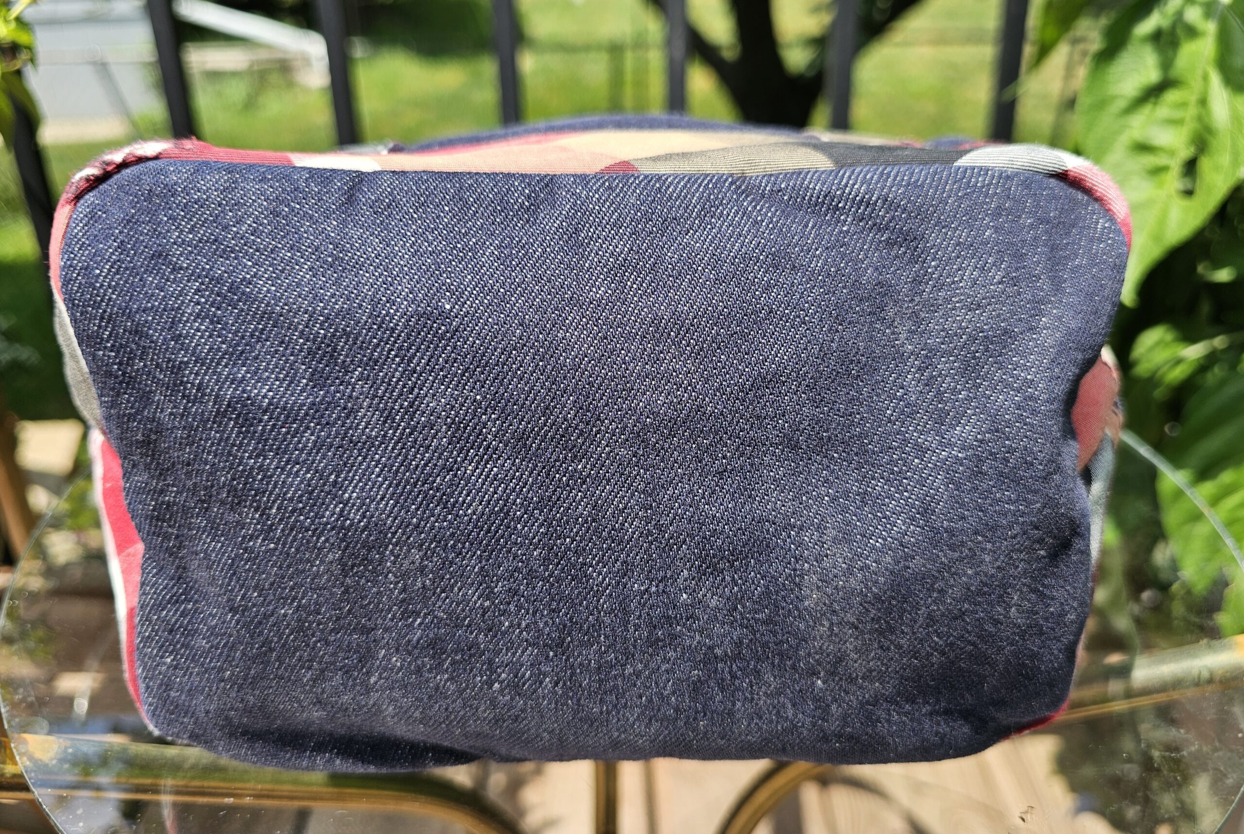Small nova check denim tote - Image 8