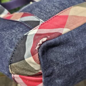 Small nova check denim tote - Image 9